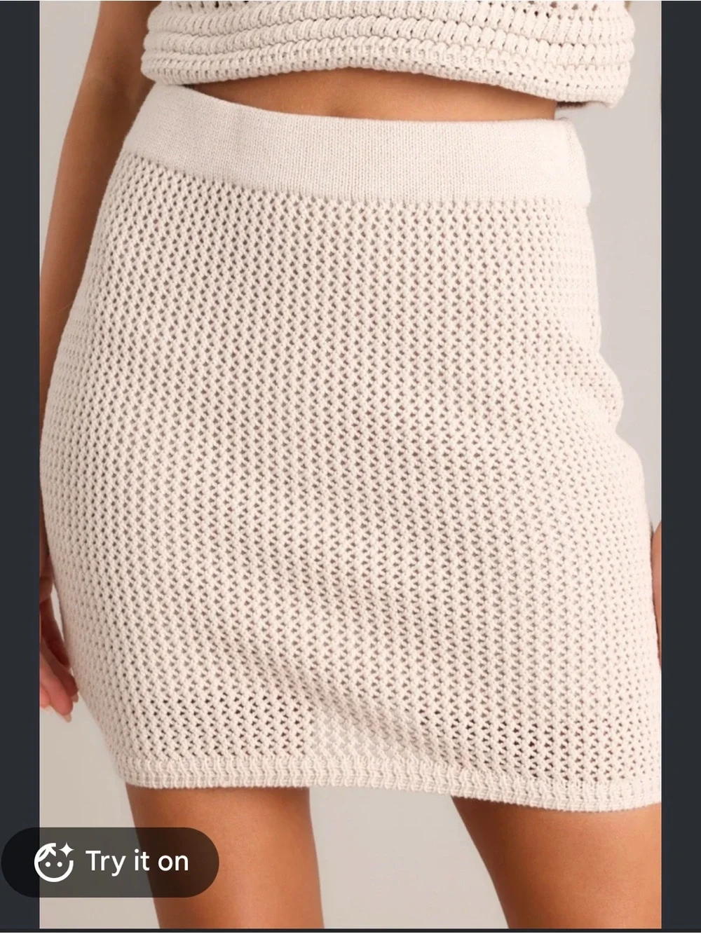 ZSupply Z supply tan Knit Cream Mini Skirt Crochet Style sz small